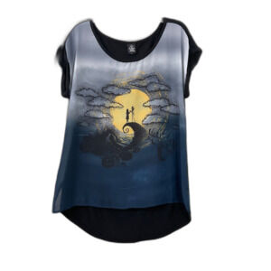 Disney Nightmare Before Christmas Jack Skellington Sally Blouse Halloween Top L